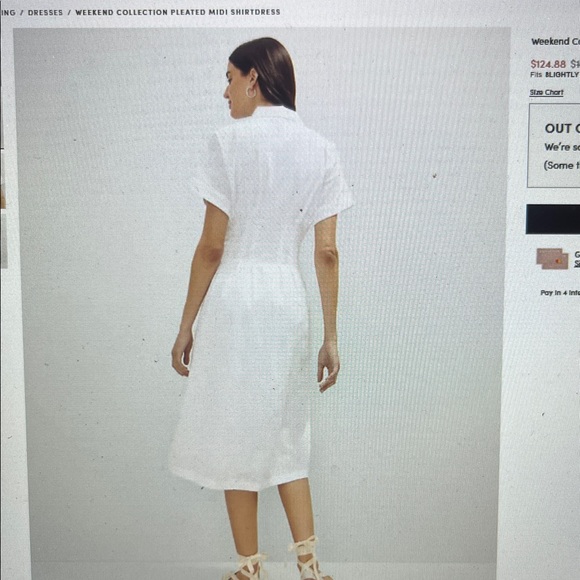 Ann Taylor White Midi Dress with Buttons - Picture 2 of 8